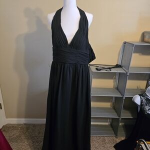 Source Unknown Black Backless Maxi Dress